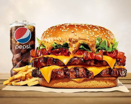 🥜美式花生重磅雙牛堡套餐 Double Beef Burger with Peanut Meal