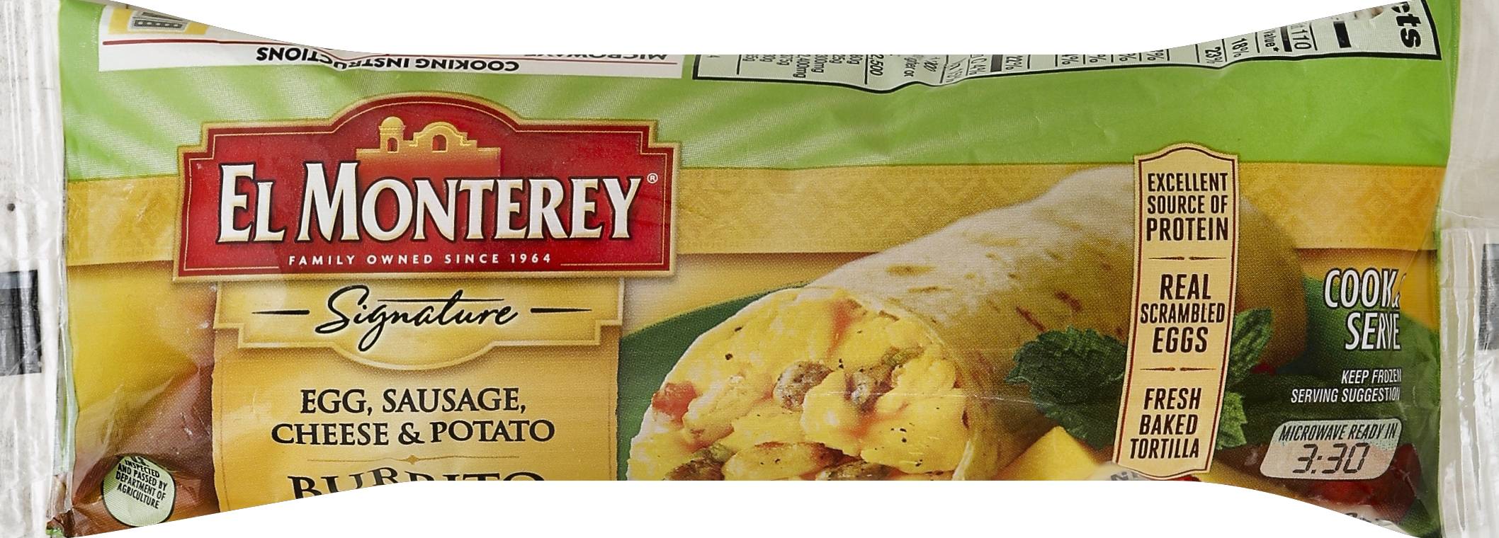 El Monterey Signature Egg Sausage Cheese & Potato Burrito (4.5 oz)