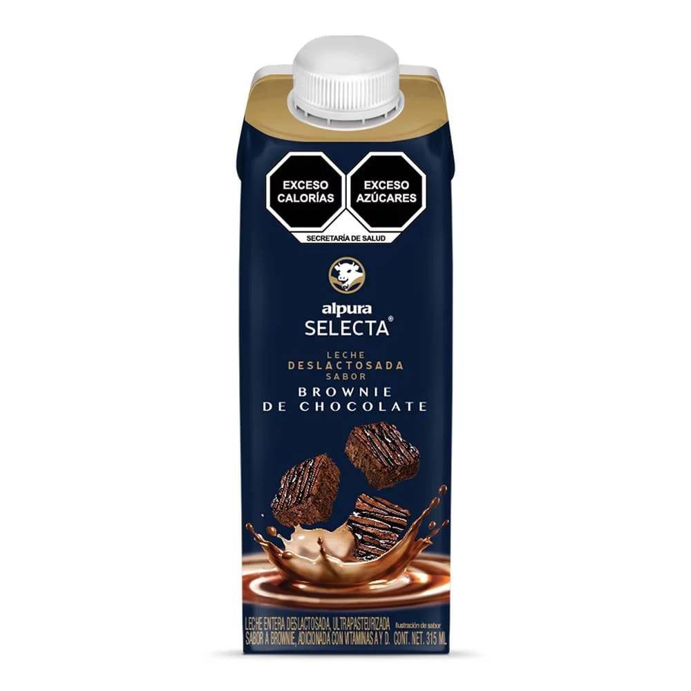 Alpura leche deslactosada sabor brownie de chocolate (cartón 315 ml)