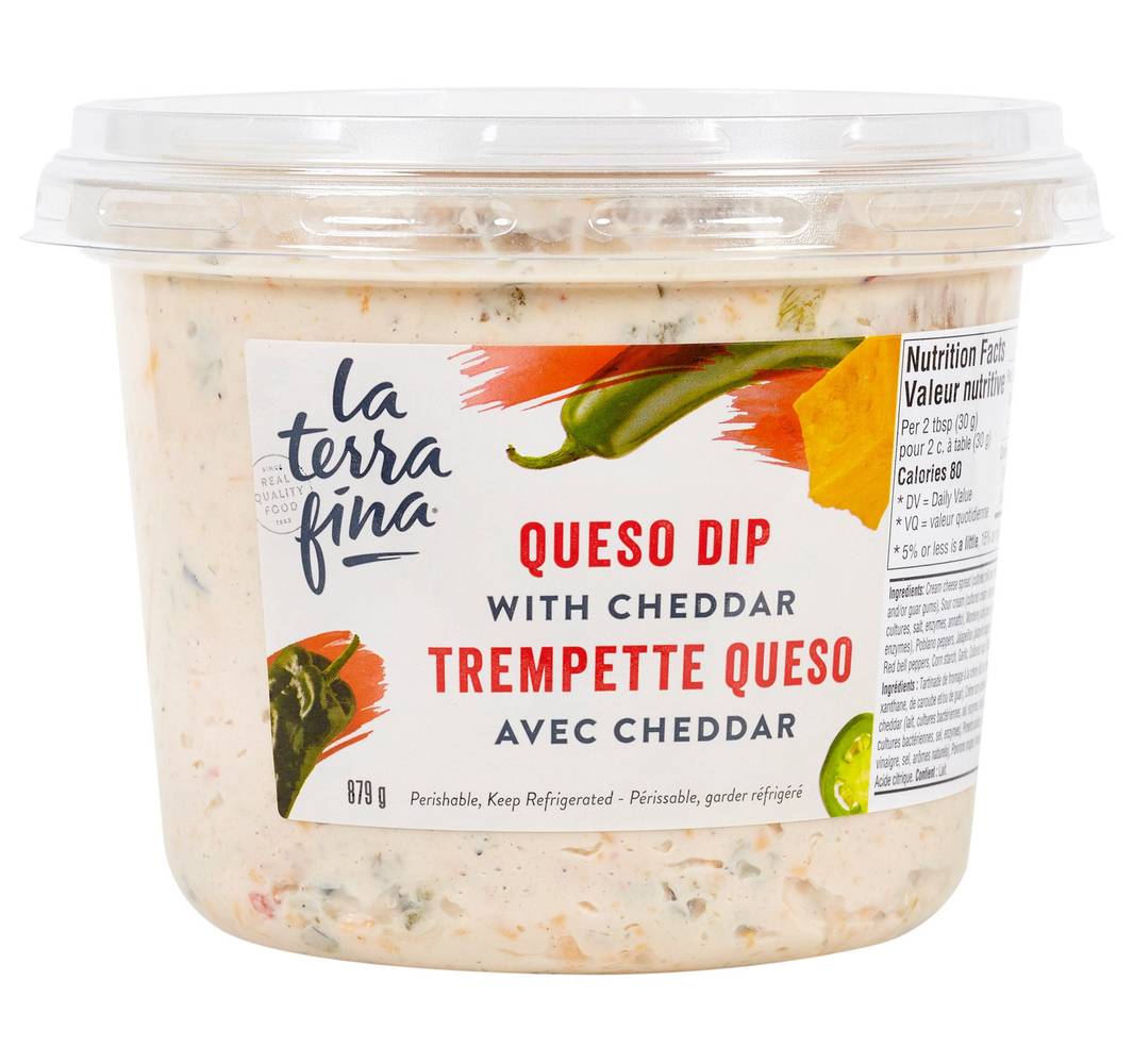 Queso Dip With Cheddar 12/879G Ec/Wcsl32  T7H8 / La Terra Fina Mild Cheddar Queso Dip, 879 G