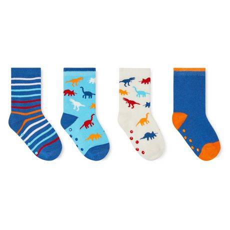 Lot de 4paires de mi-chaussettes antidérapantes George pour bébés garçons (Couleur: Bleu, Taille: 5-8)