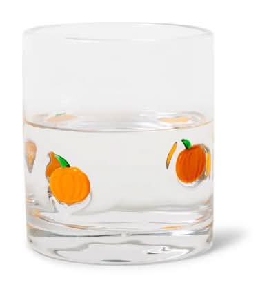 Sur La Table Pumpkin Icon Double Old Fashioned Glass Clear 15 oz.