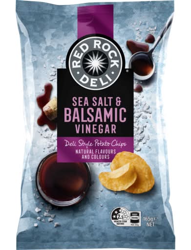 Red Rock Deli Potato Chips, Sea Salt & Balsamic Vinegar (165g)