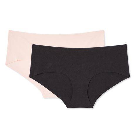 George Women''s Hipster-Cut Underwear 2-Pack (Color: Black/Rq, Size: M)