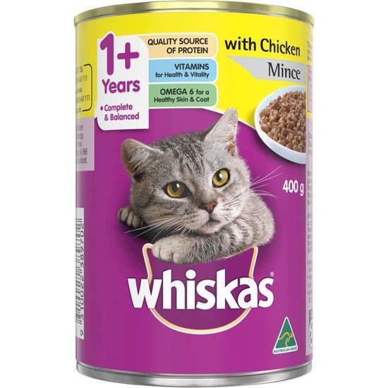 Whiskas Wet Cat Food Chicken Mince 400g