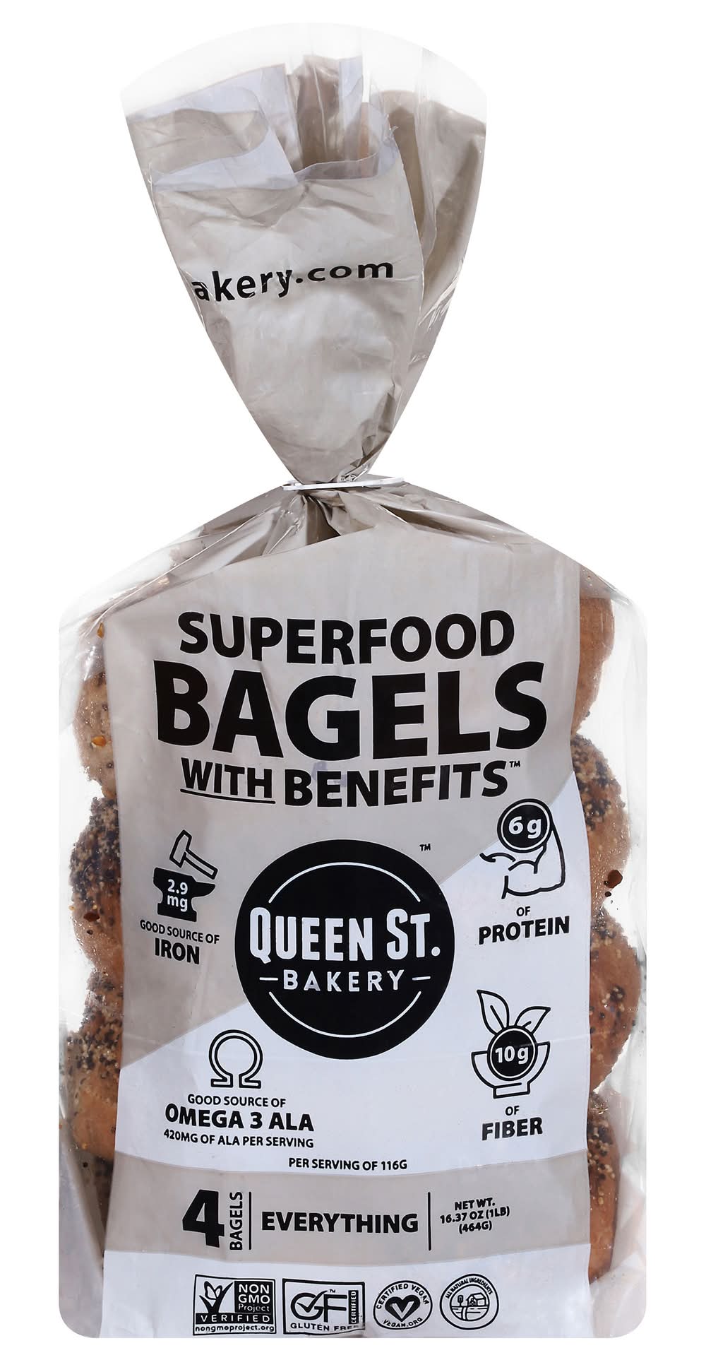 Queen St. Bakery Superfood Bagel Box (16.37 oz, 4 ct)