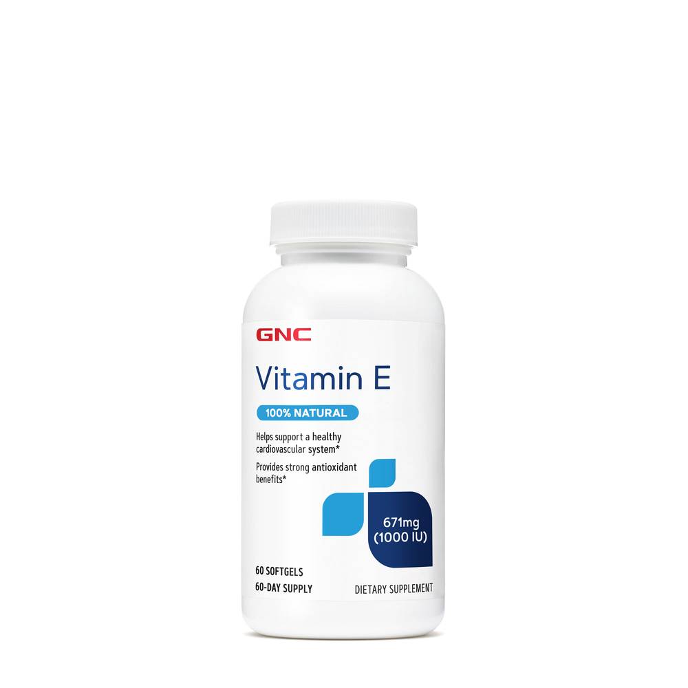 Vitamin E 100% Natural 1000IU - 60 Softgels (60 Servings)