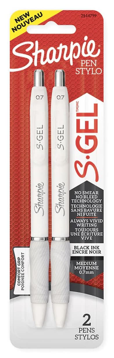 Sharpie S-Gel White Barrel Blk (2 ct)