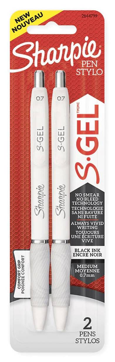 Sharpie S-Gel White Barrel Blk (2 ct)