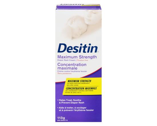 Desitin · Crème contre l’érythème fessier concentration maximale (113 g) - Maximum Strength Diaper Rash Cream (113 g)