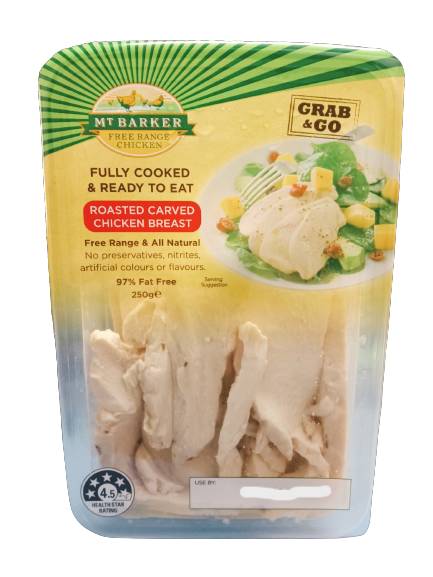 Mt Barker Free Range Roasted Carved Chicken Breast 250Gm