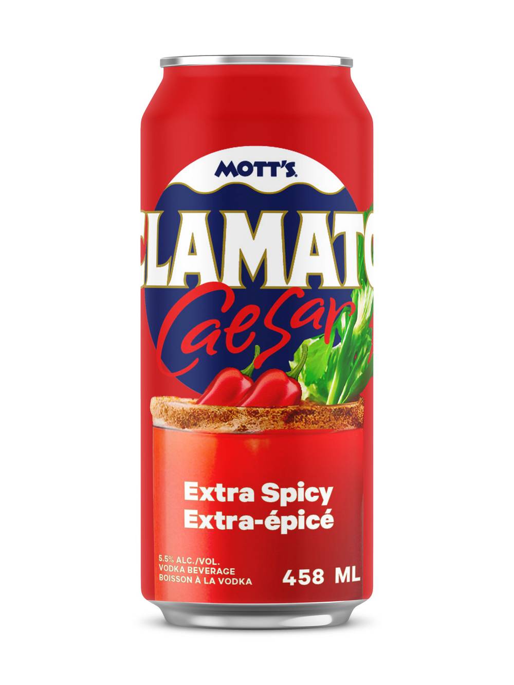 Mott's Clamato Caesar Extra Spicy Vodka (458 ml)