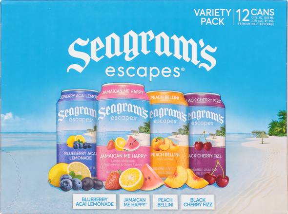 Seagram's Escapes Variety pack Premium Malt Beer Cans (12 ct, 12 fl oz)