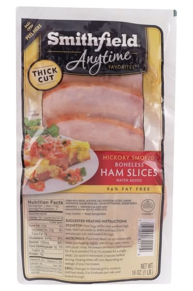 Smithfield Anytime Favorites Hickory Smoked Boneless Ham Thick Slices (16 oz)