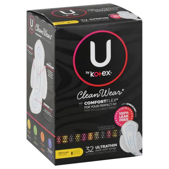 U By Kotex Clean Wear Comfort Lex Pads (32 ct)