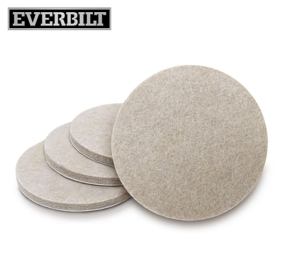 Everbilt 3 In. Beige Round Felt Heavy Duty Self Adhesive Furniture Pads (4-Pack)