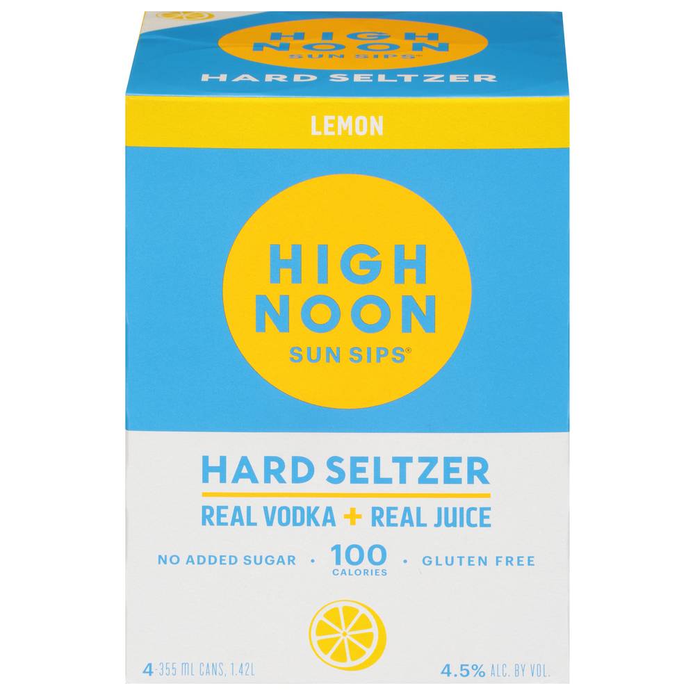 High Noon Sun Sips Hard Seltzer Cans (lemon) (4 ct , 355 ml)