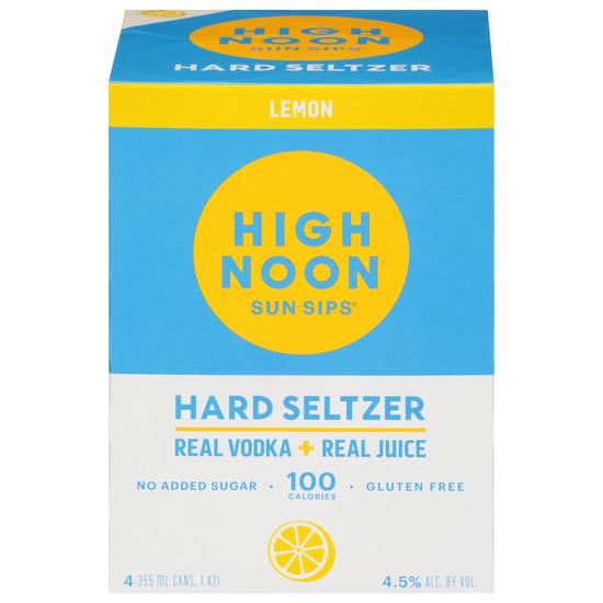 High Noon Sun Sips Hard Seltzer Cans (lemon) (4 ct , 355 ml)