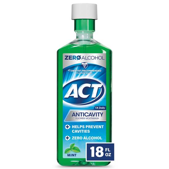 ACT Anticavity Fluoride Mint Alcohol Free Mouthwash (18 oz)