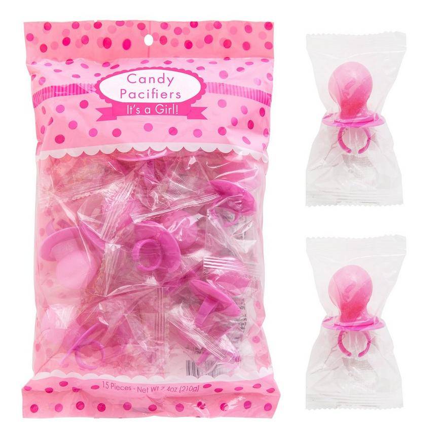 Party City Pink It's a Girl Candy Pacifiers (female/pink )