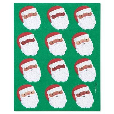 24ct Santa Faces Christmas Stickers