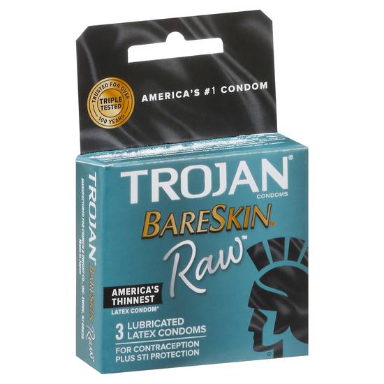 Trojan Bareskin Raw Lubricated Latex Condoms