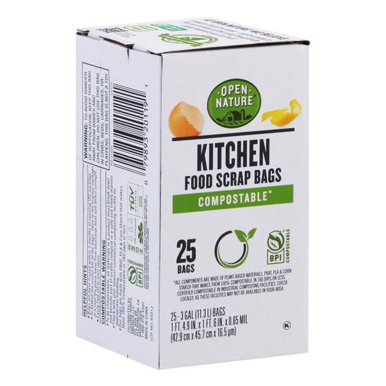 Open Nature 3 Gallon Kitchen Food Scrap Bags (25 ct)