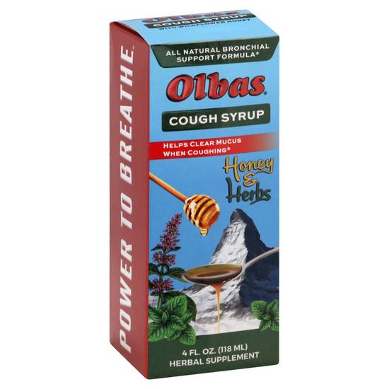 Honey & Herbs Cough Syrup Herbal Supplement Olbas 4 fl oz