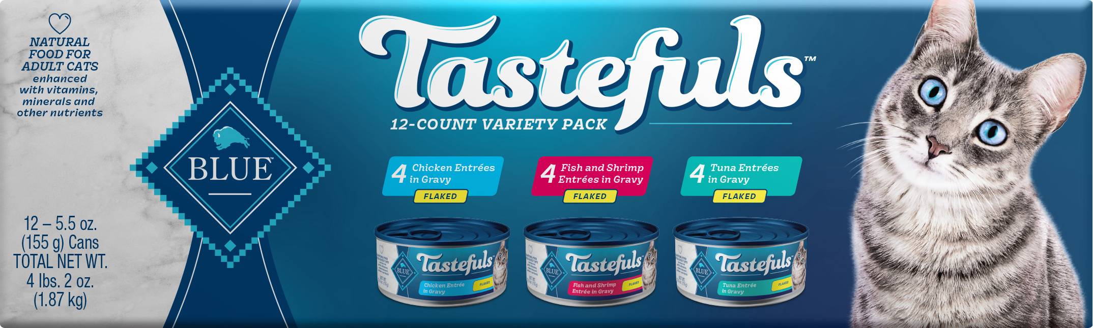 Blue Buffalo Tastefuls Flaked Adult Cat Food Variety pack (12 x 5.5 oz) |  Delivery Near You | Postmates
