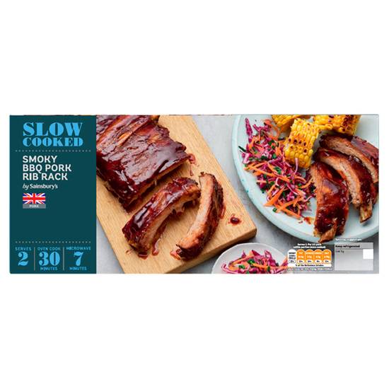 SAVE £2.28 Sainsbury's Slow Cooked British Pork Ribs Smokey BBQ Sauce 646g (Serves 2)