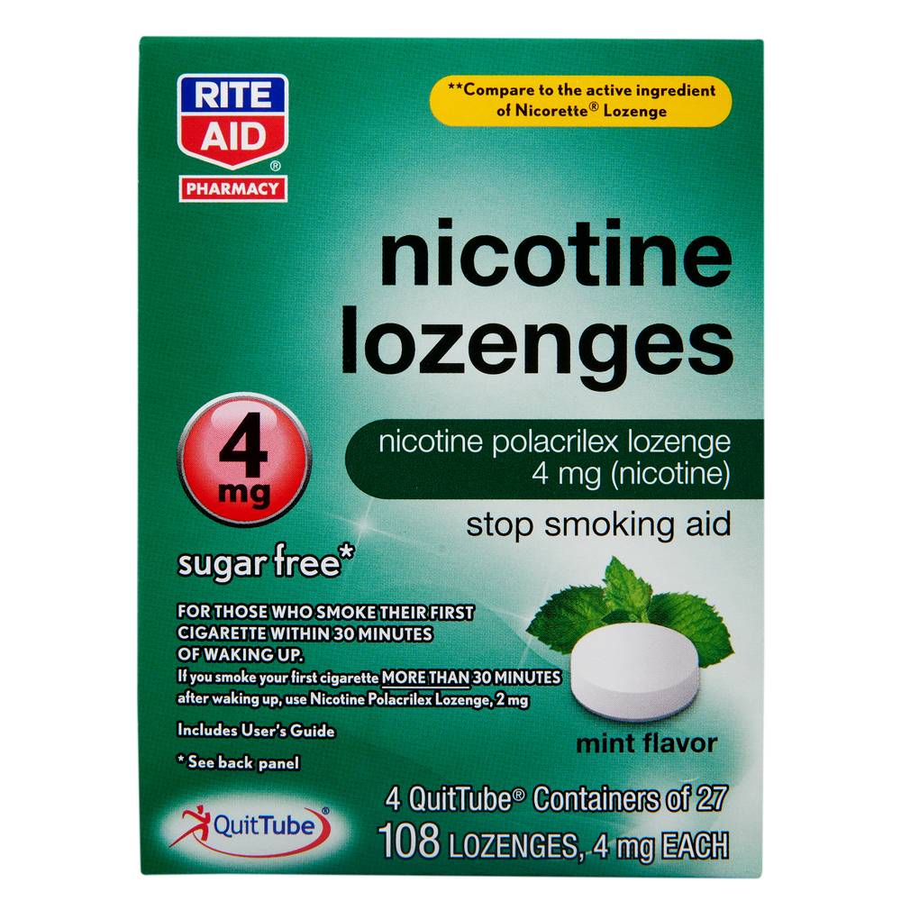 Rite Aid Mint Nicotine Lozenges, 4mg - 108 ct