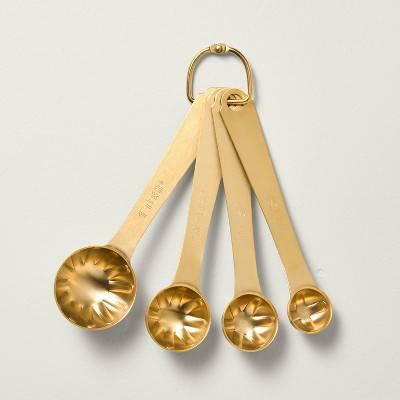 Hearth & Hand With Magnolia Brass Finish Stainless Steel Measuring Spoons (4 ct)
