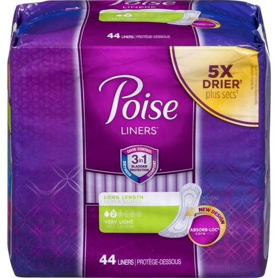 Poise Liners, Very Light Long (44 ea)