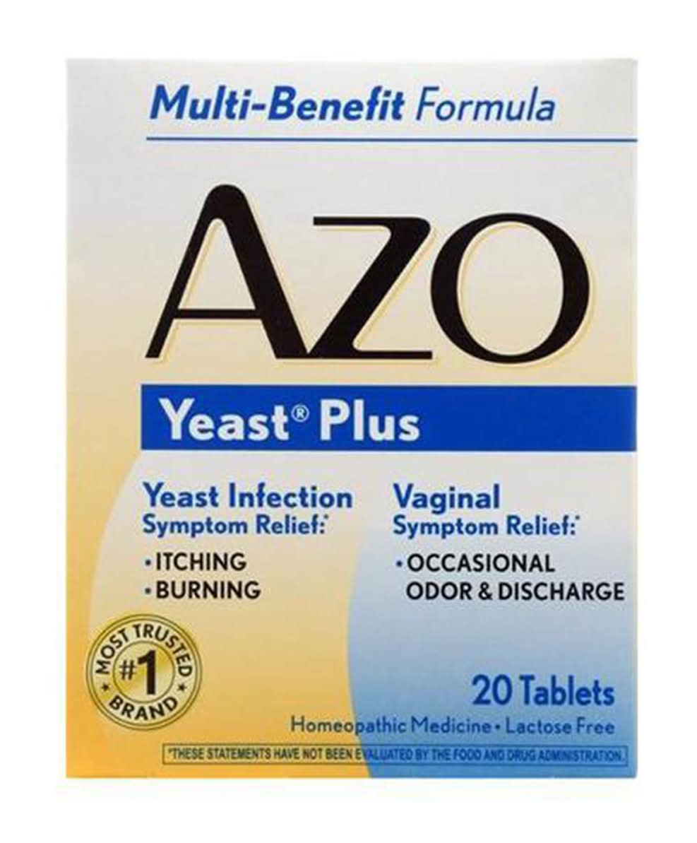Azo Yeast Plus Multi-Symptom Formula Dual Relief Tablets (20 ct)