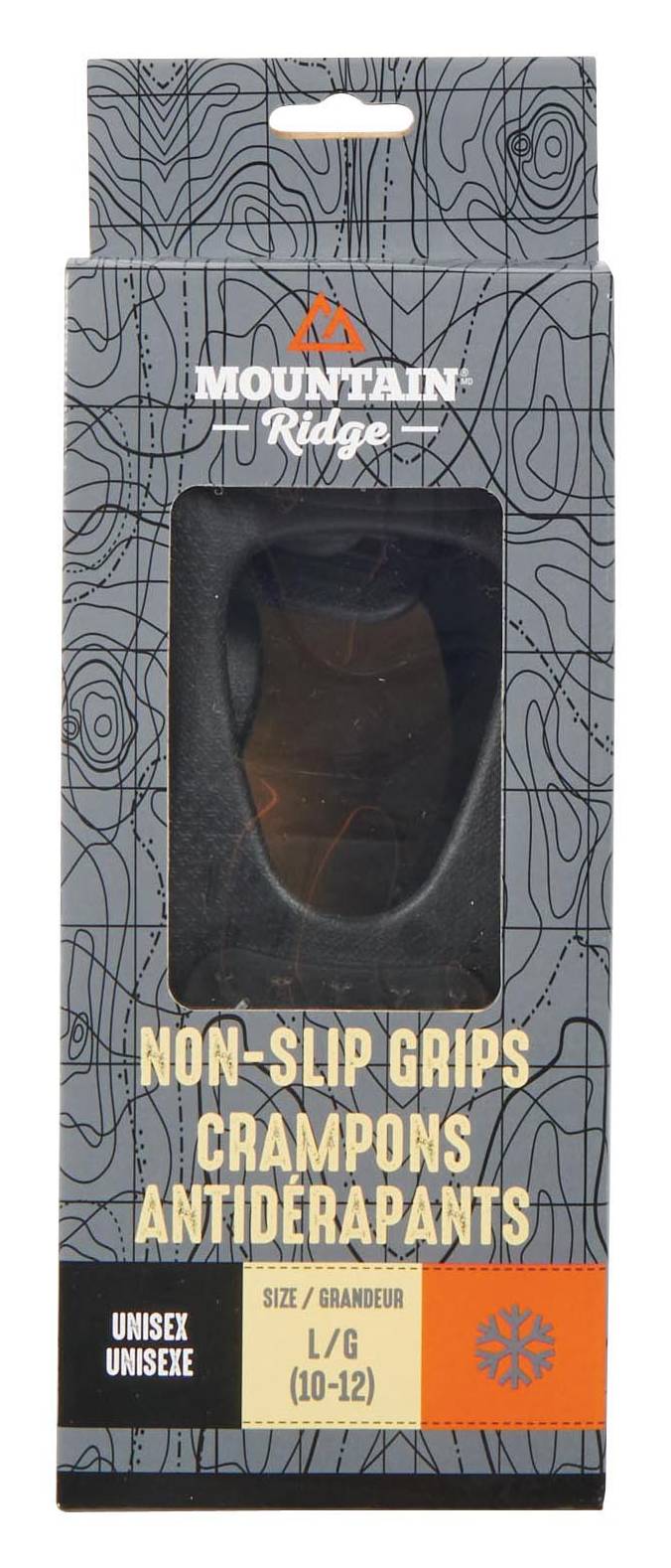 Crampons antidérapants de Mountain Ridge - grand / Mountain Ridge Rubber and Steel Cleat Non-Slip Grips, Large, Black