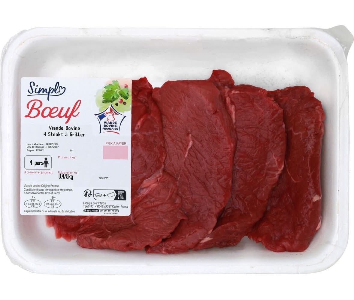 Simpl - Viande bovine steaks à griller (4)
