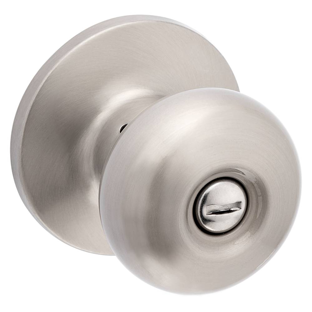 RELIABILT Baron Satin Nickel Interior Bed/Bath Privacy door knob Single pack | 93570-017