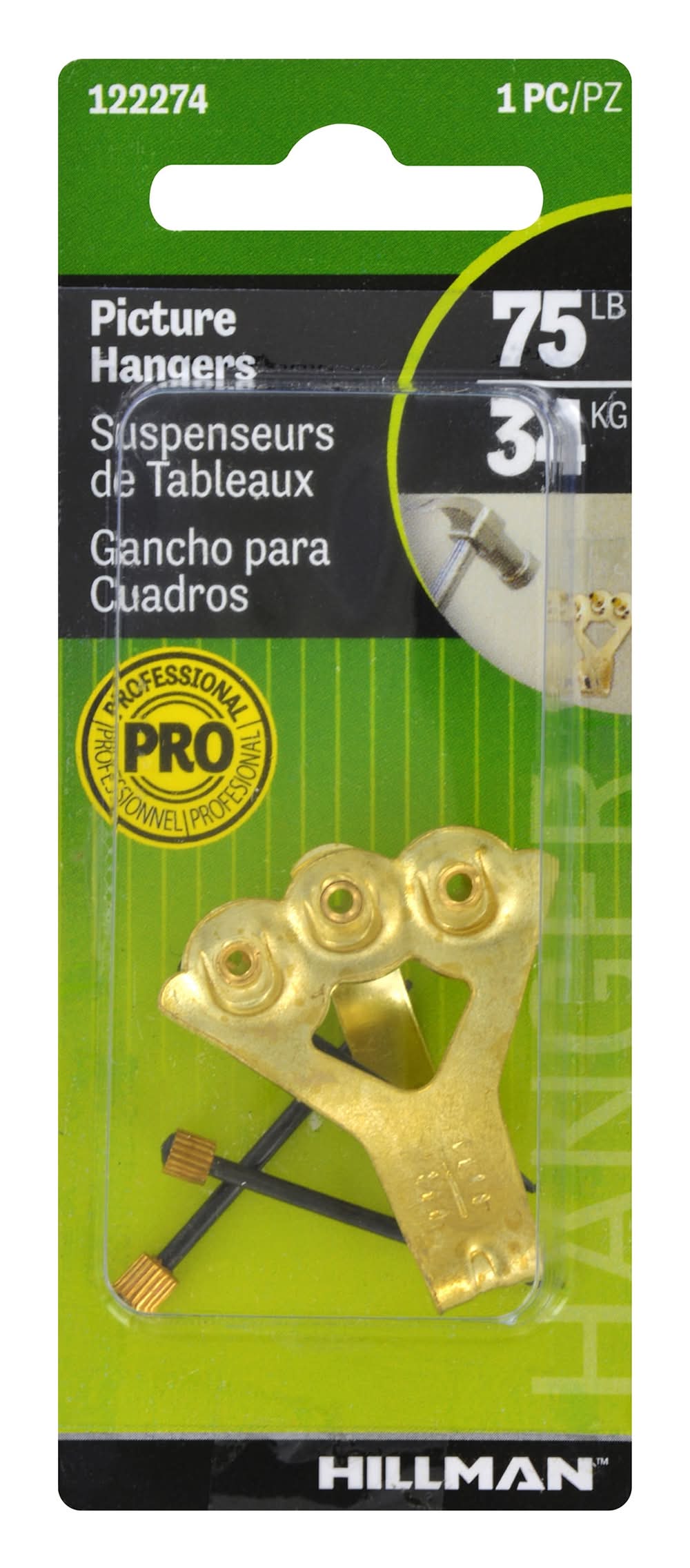 Hillman Brass 75-lb Capacity Hanging hooks and nails