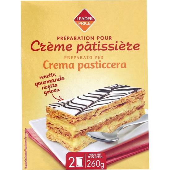 Préparation pour crème pâtissière Leader price 2x130g