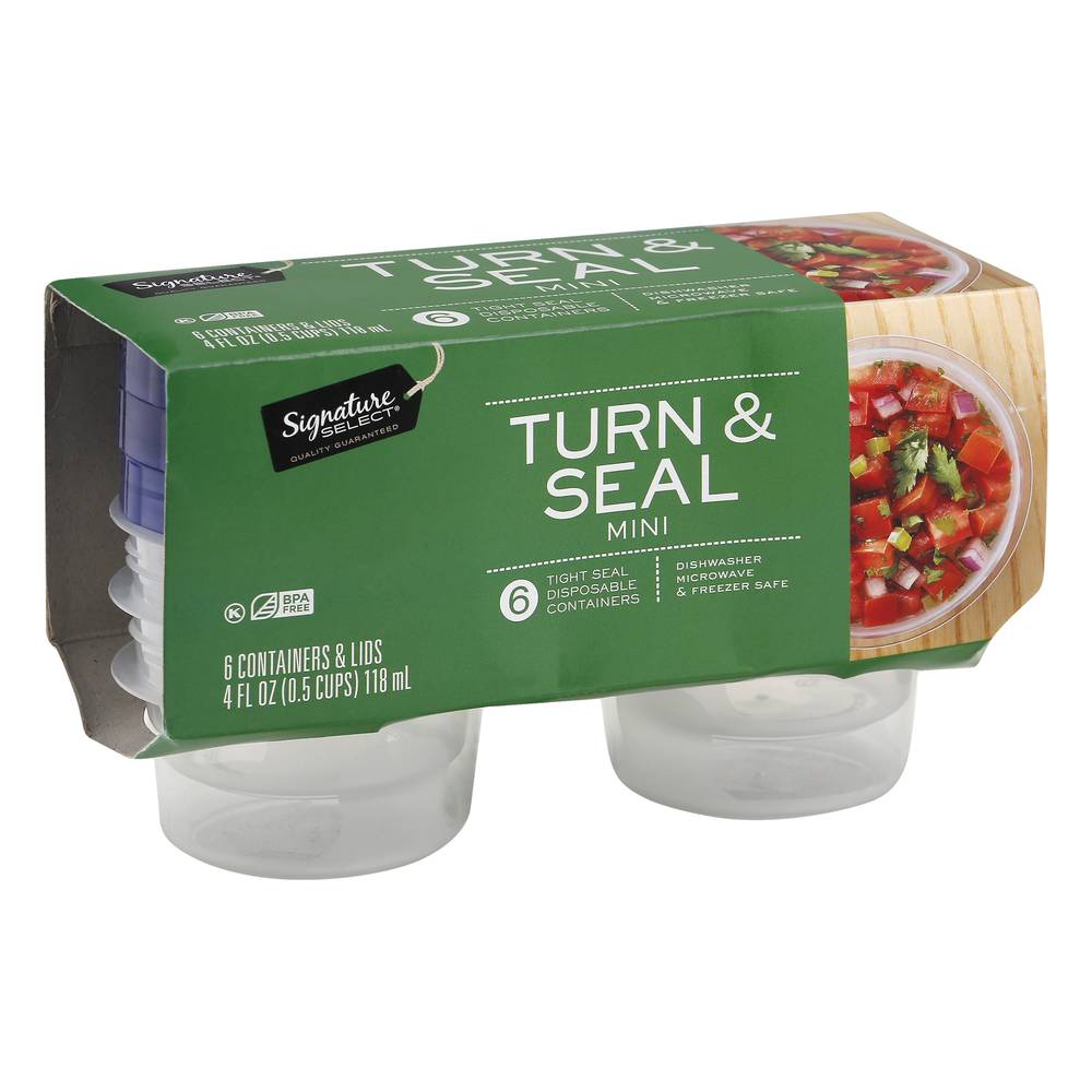 Signature Select Turn & Seal Mini Containers (6 ct)