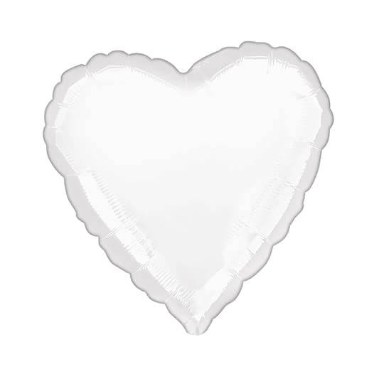 Party City Uninflated Heart Foil Balloon, White