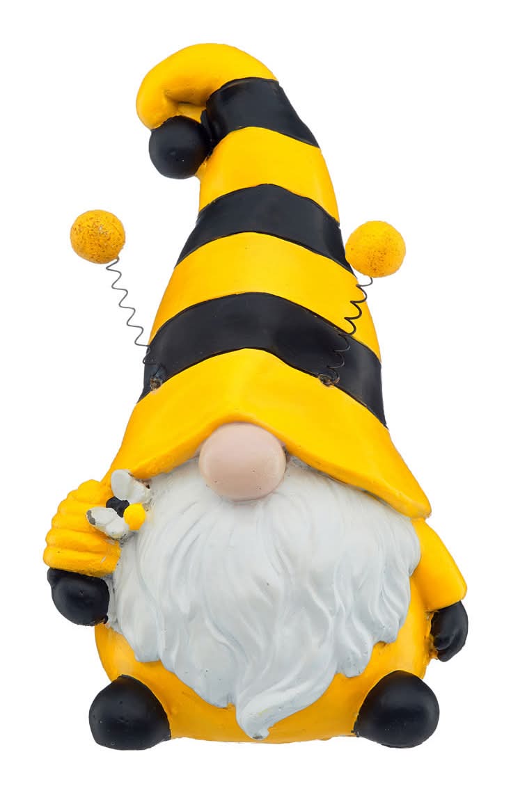 TrueLiving Mini Bee Gnome With Antennae Garden Decor