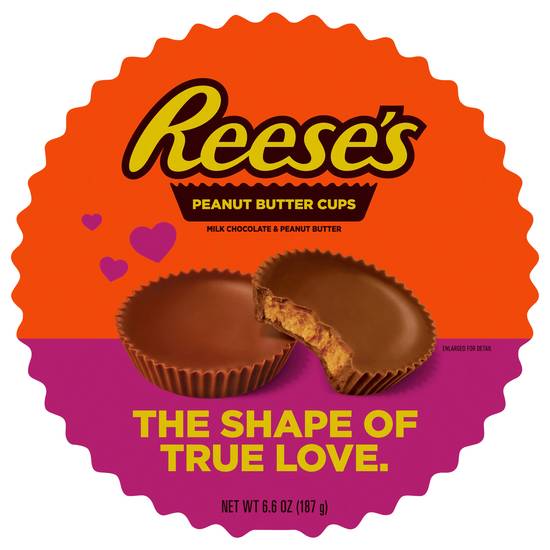 Reese's Milk Chocolate Peanut Butter Cups Candy, Valentine's Day, 6.6 Oz, Gift Box