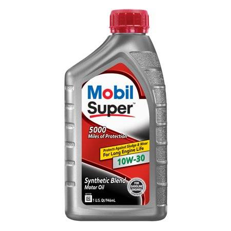 Mobil Super Synthetic Blend Motor Oil 10W-30, 1 Quart