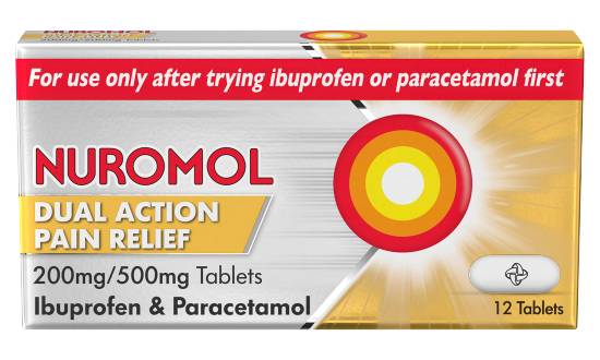 Nuromol 200Mg/500mg Dual Action Pain Relief Tablets (12 pack)