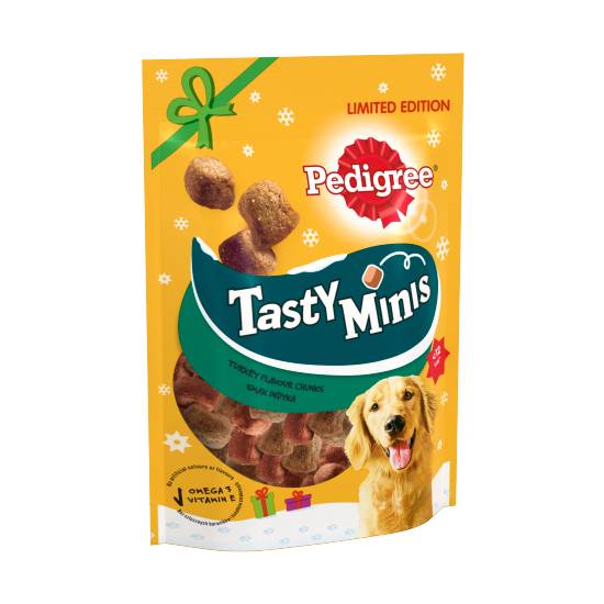 Pedigree Christmas Tasty Minis Adult Dog Treats Turkey Chewy Cubes (130g)