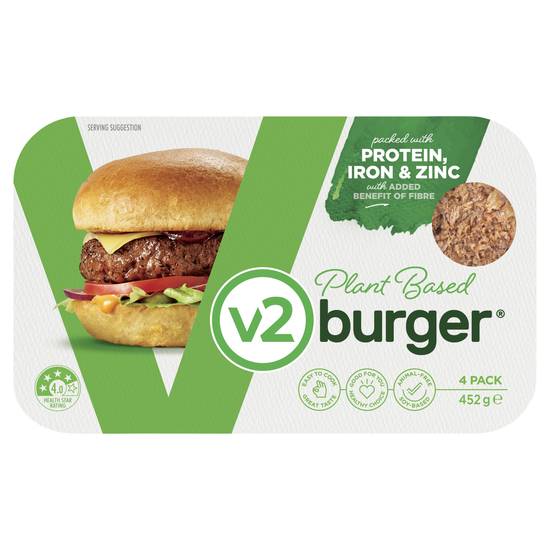 V2food Plant Based Burger (4 pack)