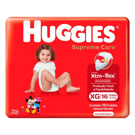 Huggies fralda supreme care aberta xg (16 fraldas)