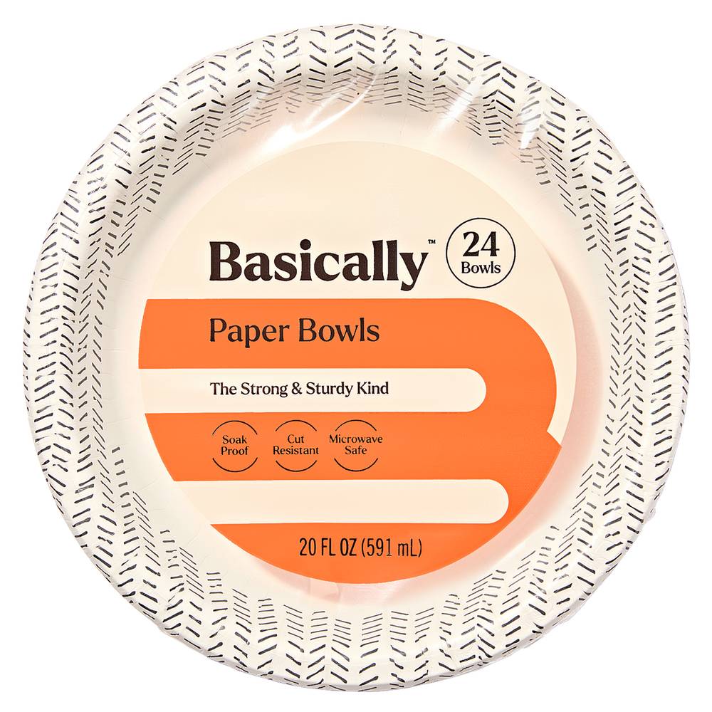 Basically, Strong & Sturdy Paper Bowls (24 ct)