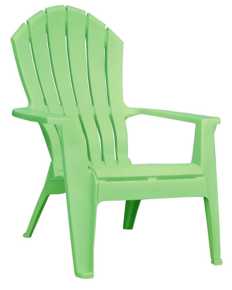 Adams Manufacturing RealComfort Stackable Green Resin Frame Stationary Adirondack Chair with Solid Seat | 8371-08-3700